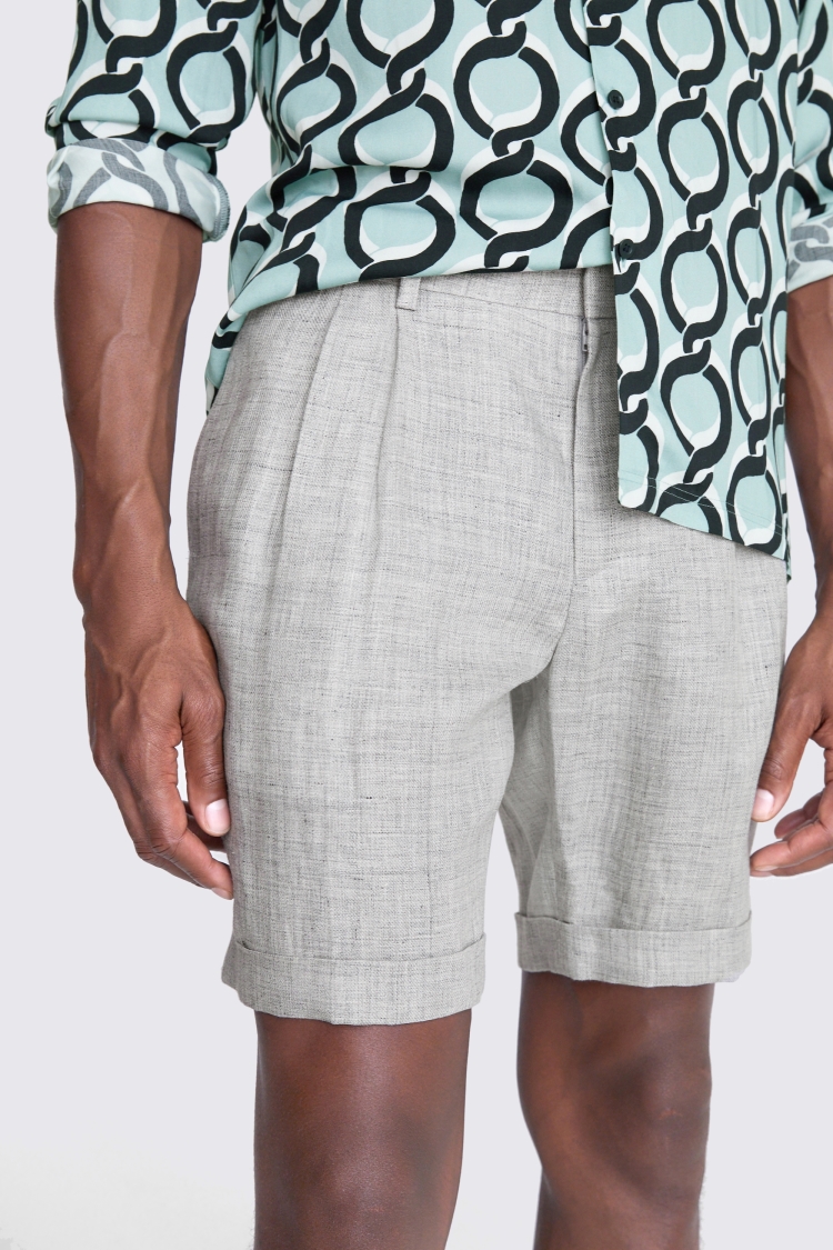 Light Grey Linen Casual Shorts